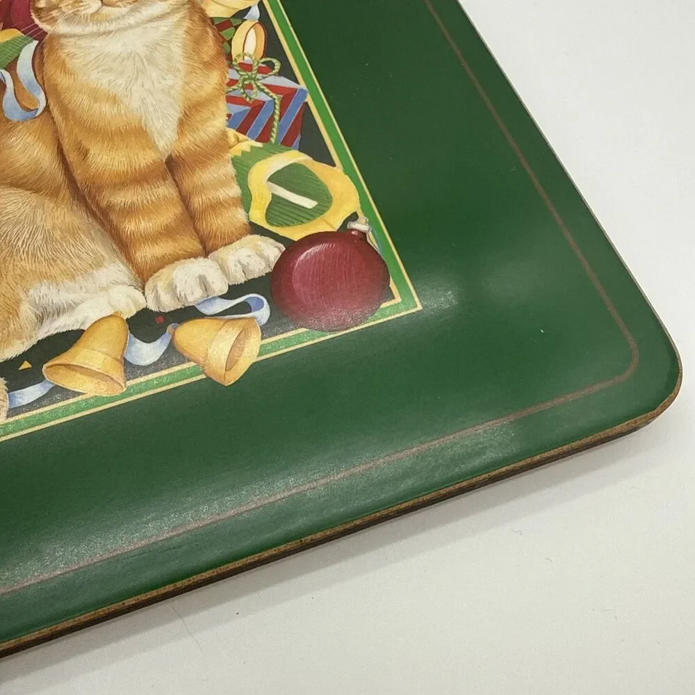 Vintage Pimpernel Cork Backed Placemat Cats Christmas Decorative Holiday Festive
